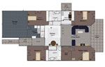 Four Bedroom, 2,5 Bath, Three Car Garage duplex house floor plan 